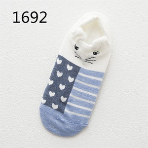 SP&CITY Cute Animal Cotton Socks Female Kawaii Cat With Dog Summer Short Socks Slippers Women Casual Soft Funny Boat Socks - Fashion Address