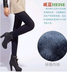 High Elastic Waist Winter Plus Velvet Thicken Women's Warm Pants Warm Super Elastic Faux Velvet Winter Thick Slim Leggings - Fashion Address