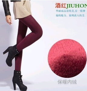 High Elastic Waist Winter Plus Velvet Thicken Women's Warm Pants Warm Super Elastic Faux Velvet Winter Thick Slim Leggings - Fashion Address