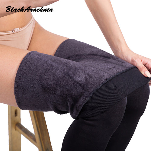 High Elastic Waist Winter Plus Velvet Thicken Women's Warm Pants Warm Super Elastic Faux Velvet Winter Thick Slim Leggings - Fashion Address