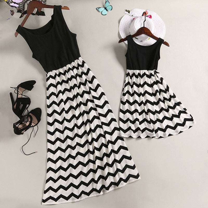 Stripe Sleeveless Family Matching Outfits