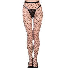 Load image into Gallery viewer, Women Sexy Lingerie Stripe Elastic Stockings Transparent Black Fishnet Stocking Thigh Sheer Tights Embroidery Pantyhose dropship - Fashion Address