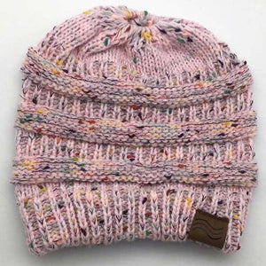 Ponytail Beanie Hat Winter Skullies Beanies Warm Caps Female Knitted Stylish Hats For Ladies Fashion - Fashion Address