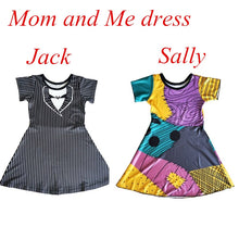 Load image into Gallery viewer, Halloween Mum and Me Dress Christmas Family Matching Princess Cosply Jack And Sally Dress Up Christmas Party Summer Dress