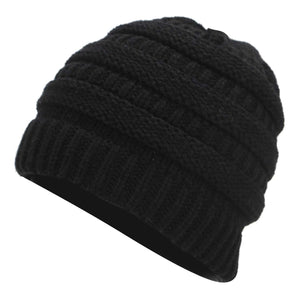 Ponytail Beanie Hat Winter Skullies Beanies Warm Caps Female Knitted Stylish Hats For Ladies Fashion - Fashion Address