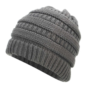 Ponytail Beanie Hat Winter Skullies Beanies Warm Caps Female Knitted Stylish Hats For Ladies Fashion - Fashion Address