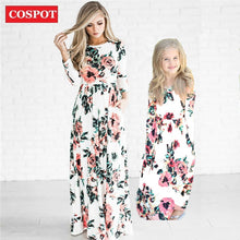 Load image into Gallery viewer, COSPOT Mother and Daughter Long Dress Mom and Little Girl Floral Dresses Women Party Princess Family Matching Dress 2019 New D43