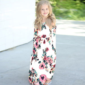 COSPOT Mother and Daughter Long Dress Mom and Little Girl Floral Dresses Women Party Princess Family Matching Dress 2019 New D43