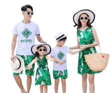 Load image into Gallery viewer, Family Clothing Set Mom And Daughter Summer Holiday Dress Dad Son T-shirt +Short Pants Lovers Clothing Family Matching Clothes