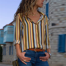 Load image into Gallery viewer, Women Blouses 2019 Fashion Long Sleeve Turn Down Collar Office Shirt Chiffon Blouse Shirt Casual Tops Plus Size Blusas Femininas - Fashion Address