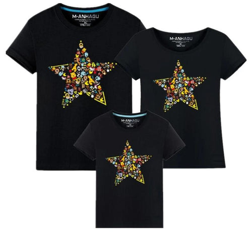 Shop Summer Short-sleeve Animal Five-pointed Star T-shirt Set | Fashion Address